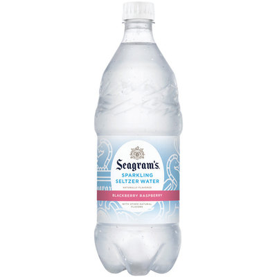 Seagram's Blackberry Raspberry Sparkling Seltzer Water 1L Plastic Bottle