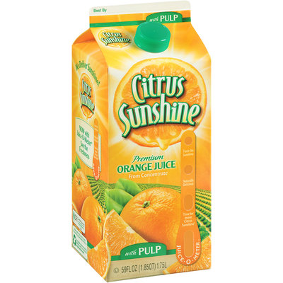 Citrus Sunshine® Premium Orange Juice from Concentrate with Pulp 59 fl. oz. Carton