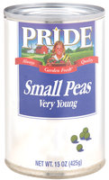 Pride Small Very Young Peas 15 Oz Can