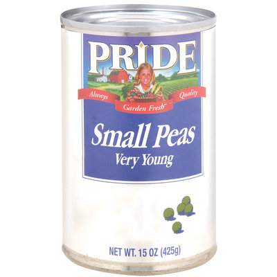 Pride Small Very Young Peas 15 Oz Can