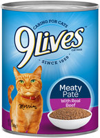 9Lives Meaty Pate With Real Beef Wet Cat Food, 13-Ounce Cans (Pack of 24)