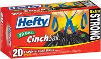 Hefty Extra Strong Lawn & Leaf Drawstring 39 Gal Lawn & Leaf Bags 20 CT BOX