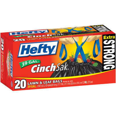Hefty Extra Strong Lawn & Leaf Drawstring 39 Gal Lawn & Leaf Bags 20 CT BOX