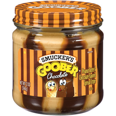 Smucker's Chocolate Flavored Stripes Goober Peanut Butter & Spread 12 Oz Jar