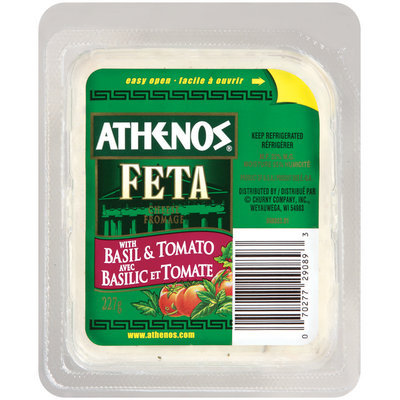 Athenos Feta Chunk W/Basil & Tomato Cheese 227 G Tray