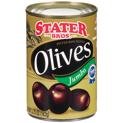 Stater Bros. Jumbo Pitted Ripe Olives 5.75 Oz Can