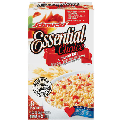 Schnucks Essential Choice Cranberry 8 - 1.23 Oz Packets Oatmeal 9.9 Oz Box