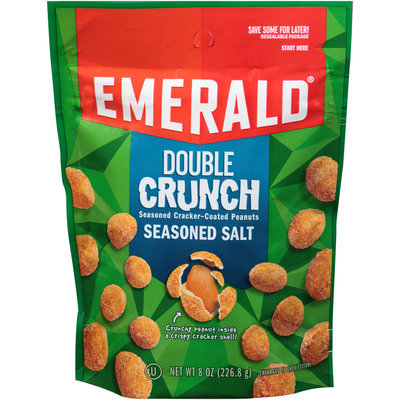 Emerald® Seasoned Salt Double Crunch Seasoned Cracker-Coated Peanuts 8 oz. Bag