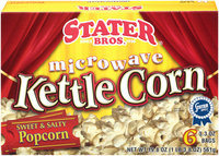 Stater Bros. Microwave Sweet & Salty Popcorn 3.3 Oz Bags Kettle Corn 6 Ct Box