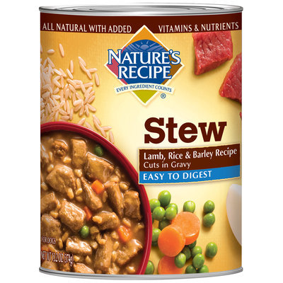 Nature's Recipe® Easy to Digest Lamb, Rice & Barley Recipe Cuts in Gravy Dog Food 13.2 oz. Can