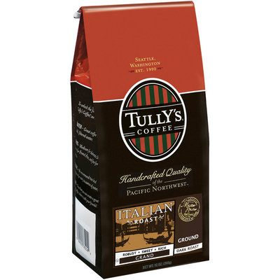 Tully's Coffee Italian Dark Roast Ground Coffee 12 Oz Bag