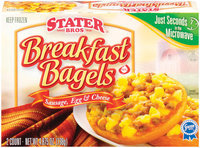 Stater Bros. Breakfast Sausage, Egg & Cheese 2 Ct Bagels 4.875 Oz Box