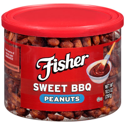 Fisher® Sweet BBQ Peanuts 10.5 oz. Can