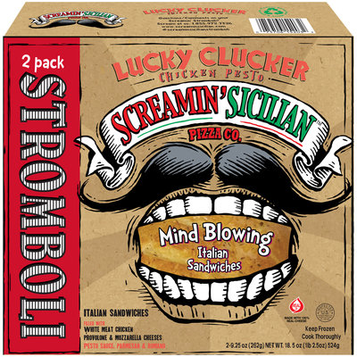 Screamin' Sicilian™ Pizza Co. Lucky Clucker Chicken Pesto Stromboli 2 ct Box