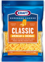 Kraft Classic American & Cheddar Shredded Cheese 8 oz. Bag