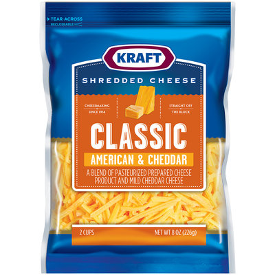 Kraft Classic American & Cheddar Shredded Cheese 8 oz. Bag