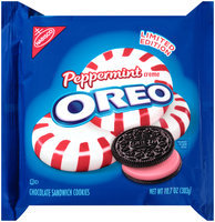 Nabisco Oreo Sandwich Cookies Peppermint Creme Chocolate