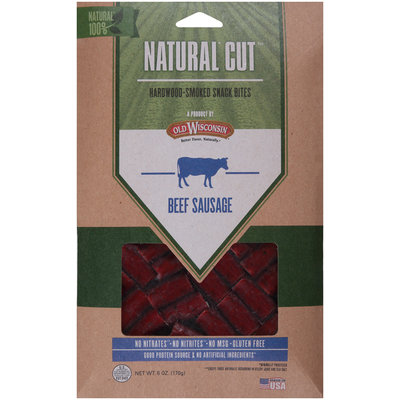 Old Wisconsin® Natural Cut™ Beef Sausage Hardwood-Smoked Snack Bites 6 oz. Pack