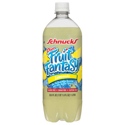 Schnucks Fruit Fantasy Diet Lemonade Water Beverage 33.8 Fl Oz Plastic Bottle