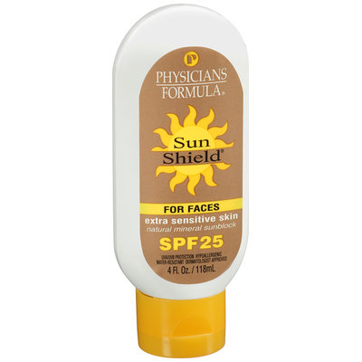 Sun Shield® For Faces Extra Sensitive Skin Natural Mineral Sunblock SPF 25 4 fl. oz. Bottle