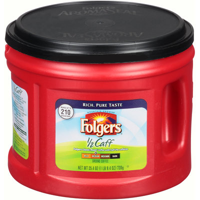 Folgers® 1/2 Caff Medium Ground Coffee 25.4 oz. Canister