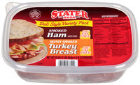 Stater Bros.® Deli Style Variety Pack Smoked Ham/Honey Smoked Turkey Breast 2-8 oz. Pouches