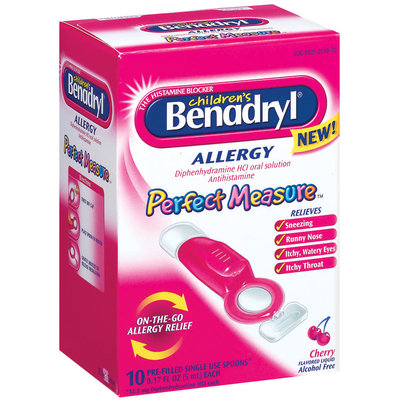 Children's Benadryl® Perfect Measure™ Cherry Flavor Liquid (Single Use Spoons) Allergy 10 Ct Box