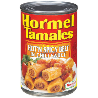 HORMEL Hot'n Spicy Beef In Chili Sauce Tamales 15 OZ CAN