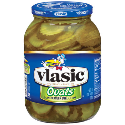 Vlasic Ovals Hamburger Dill Chips Pickles 46 Fl Oz Jar