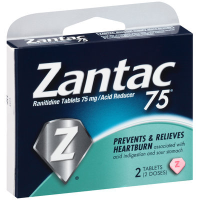 Zantac 75® Ranitidine Acid Reducer 75 mg Tablets 2 ct Box