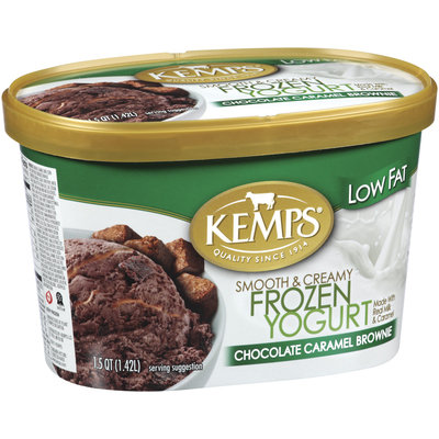 Kemps Chocolate Caramel Brownie Low Fat Frozen Yogurt 1.5 Qt Carton