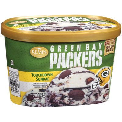 Kemps® Quality Since 1914,Touchdown Sundae, Green Bay Packers, Limited Edition 1.5 QT
