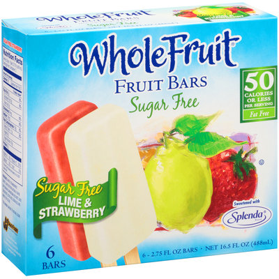 Whole Fruit® Sugar Free Lime & Strawberry Fruit Bars 6 ct Box