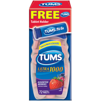 Tums® Ultra Strength 1000 Antacid Calcium Carbonate Assorted Berries Chewable Tablets 72 ct Box