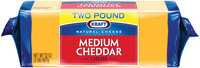 Kraft Natural Cheese Cheddar Medium Chunk Cheese 2 Lb Brick