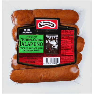 Wimmer's® Natural Casing Jalapeno Smoked Sausage with Cheddar Cheese 5 ct Pack