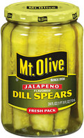 Mt. Olive Dill Spears Jalapeno Flavored Fresh Pack Pickles 24 Oz Jar