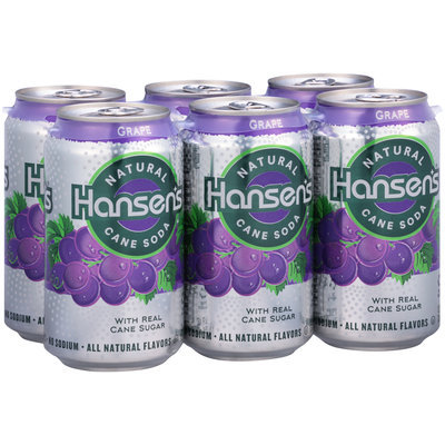 Hansen's® Natural Cane Grape Soda 6-12 fl. oz. Cans