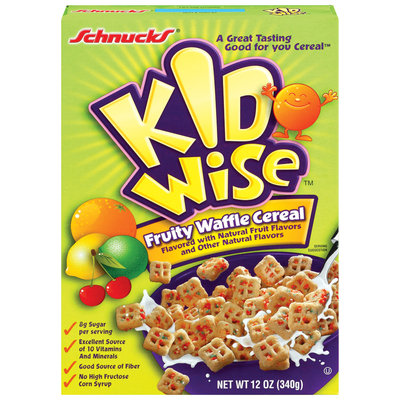 Schnucks Kid Wise Fruity Waffle Cereal 12 Oz Box