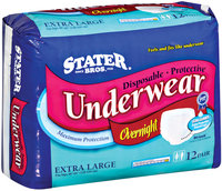 Stater Bros. Overnight Maximum Protection Extra Large Disposable Underwear 12 Ct Package