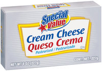 Special Value Pasteurized Cream Cheese 8 Oz Box