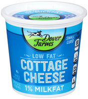 Dover Farms Small Curd 1% Milkfat Low Fat Cottage Cheese 24 oz. Tub