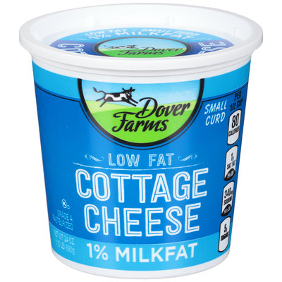 Dover Farms Small Curd 1% Milkfat Low Fat Cottage Cheese 24 oz. Tub