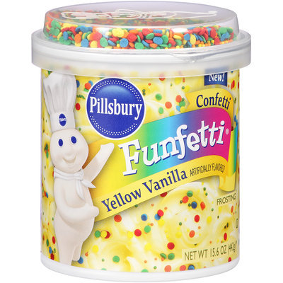 Pillsbury Funfetti® Confetti Yellow Vanilla Frosting 15.6 oz. Canister