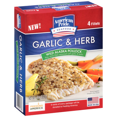 American Pride® Garlic & Herb Wild Alaska Pollock 4 ct Box