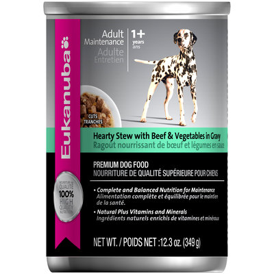 Eukanuba Adult Maintenance Hearty Stew with Beef & Vegetables in Gravy Dog Food 12.3 oz. Can