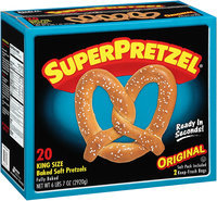 SuperPretzel® Original King Size Baked Soft Pretzels 20 ct. Box
