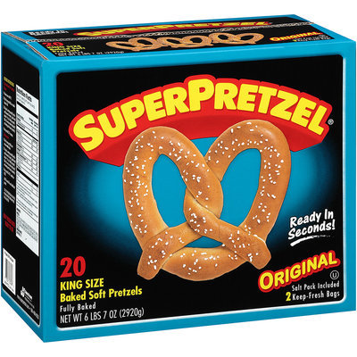 SuperPretzel® Original King Size Baked Soft Pretzels 20 ct. Box