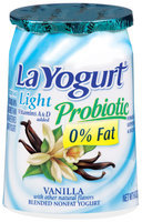 La Yogurt® Light Probiotic Vanilla Blended Nonfat Yogurt 6 oz Cup