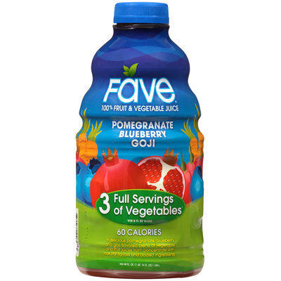 Fave® Pomegranate Blueberry Goji 100% Fruit & Vegetable Juice 46 fl. oz. Bottle